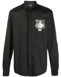 Just Cavalli Buttoned Tiger Embroidered Shirt