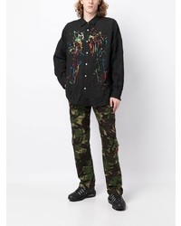 Mostly Heard Rarely Seen Crinkle Paint Embroidered Shirt