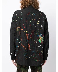 Mostly Heard Rarely Seen Crinkle Paint Embroidered Shirt