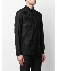 Saint Laurent Embroidered Long Sleeve Shirt