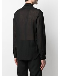 Saint Laurent Embroidered Long Sleeve Shirt