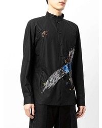 SHIATZY CHEN Embroidered Mandarin Collar Cotton Shirt
