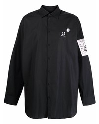 Raf Simons X Fred Perry Logo Embroidered Cotton Shirt