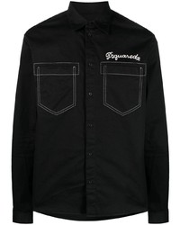 DSQUARED2 Logo Embroidered Cotton Shirt