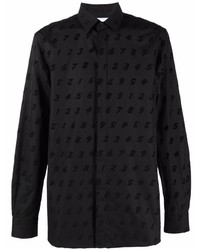 Moschino Number Embroidered Long Sleeve Shirt