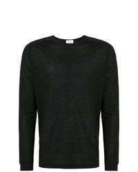 Black Embroidered Long Sleeve T-Shirt