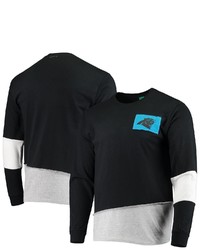 REFRIED APPAREL Black Carolina Panthers Sustainable Angle Long Sleeve T Shirt