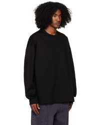 Juun.J Black Embroidered Long Sleeve T Shirt