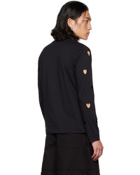 Simone Rocha Black Heart Cutout Long Sleeve T Shirt