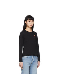 Comme Des Garcons Play Black Heart Patch Long Sleeve T Shirt
