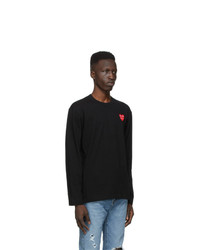 Comme Des Garcons Play Black Layered Double Heart Long Sleeve