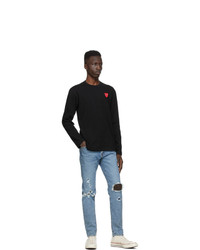 Comme Des Garcons Play Black Layered Double Heart Long Sleeve
