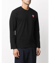 Comme Des Garcons Play Comme Des Garons Play Logo Embroidered Longsleeved T Shirt