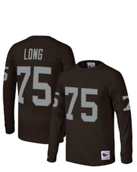 Mitchell & Ness Howie Long Black Los Angeles Raiders Throwback Retired Player Name Number Long Sleeve Top