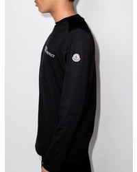 Moncler Logo Embroidered Long Sleeve T Shirt