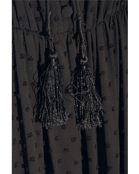 Saloni Alexia Embroidered Fil Coup Maxi Dress Black