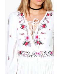 Boohoo Boutique Lily Embroidered Maxi Dress