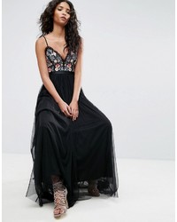 Needle & Thread Whisper Embroidered Tulle Maxi Dress