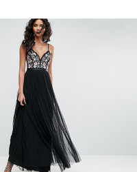 embroidered tulle maxi skirt