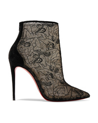 Christian Louboutin Psybootie 100 Med Embroidered Mesh Ankle Boots