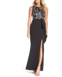 Adrianna Papell Embroidered Bodice Gown