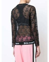 Palm Angels Embroidered Mesh Top