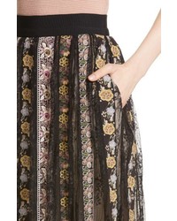 Alice + Olivia Birdie Flower Embroidered Skirt