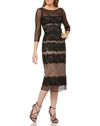 JS Collections Embroidered Midi Dress