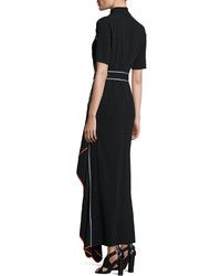 Peter Pilotto Squiggle Embroidered Cady Midi Dress Black