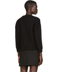 Saint Laurent Black Mohair Embroidered Sweater