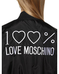 Love Moschino Embroidered Nylon Bomber Jacket