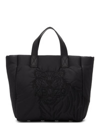 Black Embroidered Nylon Tote Bag