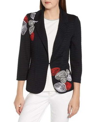 Ming Wang Embroidered Sweater Jacket