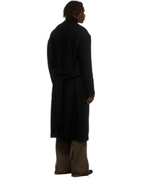 Sean Suen Black Wool Robe Coat