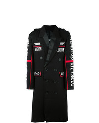 Ktz Embroidered Double Breasted Coat Black
