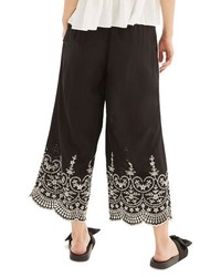 Topshop Embroidered Leg Trousers