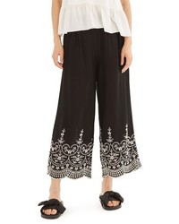 Topshop Embroidered Leg Trousers