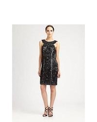 Sue Wong Embroidered Dress Black