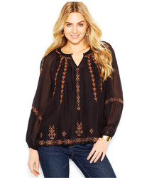 Lucky Brand Jeans Embroidered Peasant Tunic