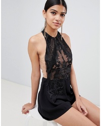 Love Triangle Embroidered Top Playsuit