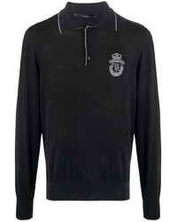Billionaire Embroidered Crest Longsleeved Polo Shirt