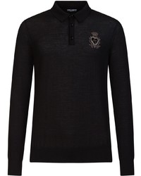 Dolce & Gabbana Embroidered Logo Long Sleeved Polo Shirt