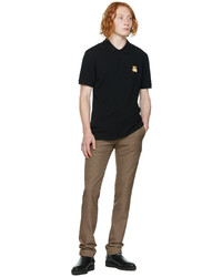 Moschino Black Embroidered Patch Polo