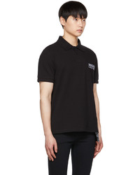 VERSACE JEANS COUTURE Black Embroidered Polo