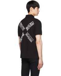 VERSACE JEANS COUTURE Black Embroidered Polo