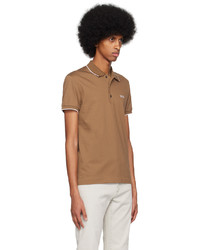 Zegna Brown Embroidered Polo