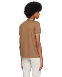 Zegna Brown Embroidered Polo