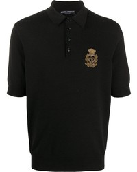 Dolce & Gabbana Embroidered Logo Knitted Polo Shirt