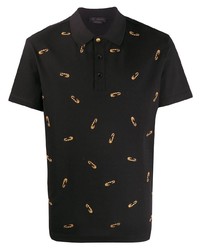 Versace Embroidered Safety Pin Polo Shirt