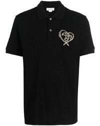 Alexander McQueen Heart Embroidered Polo Shirt